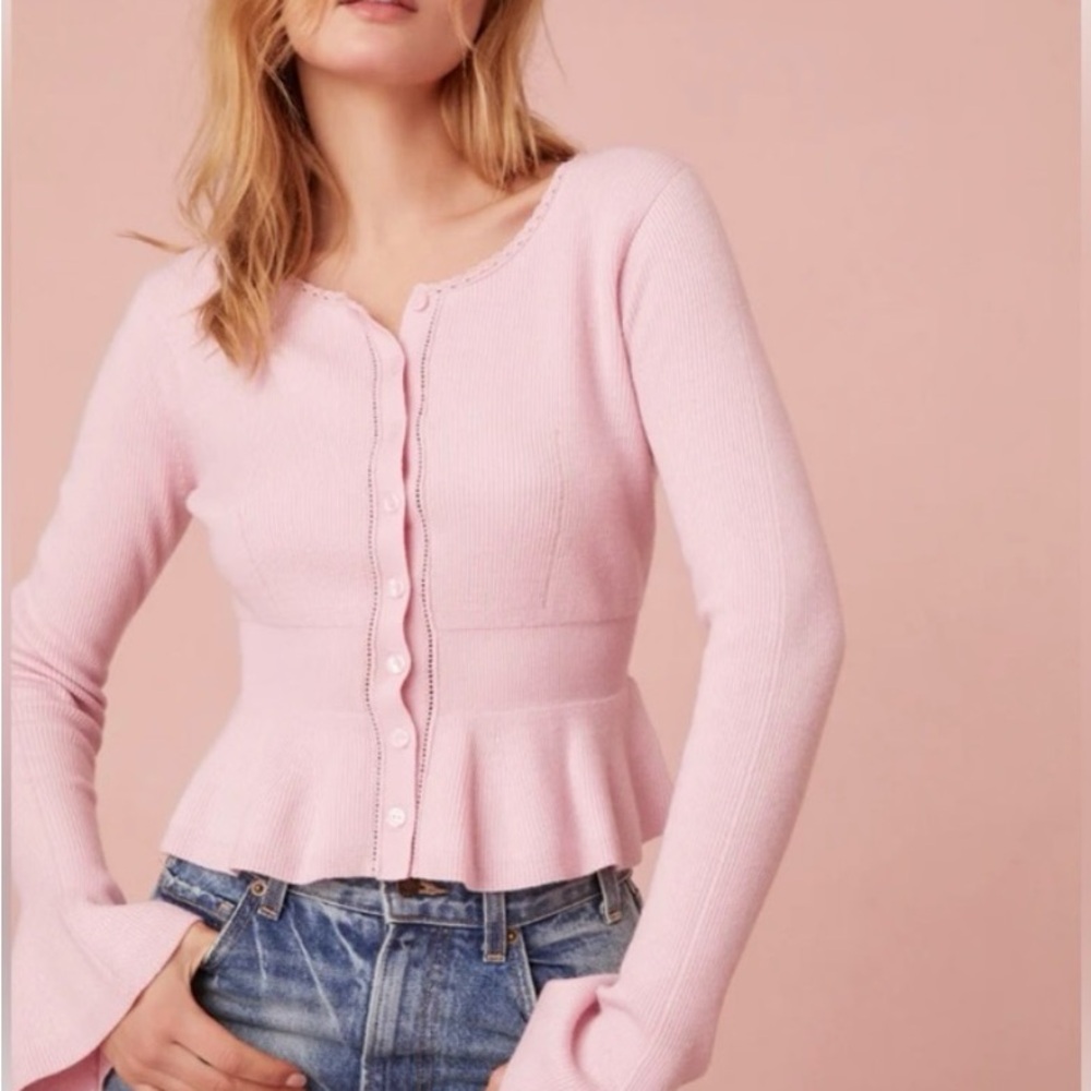Loveshackfancy pink cardigan NWT